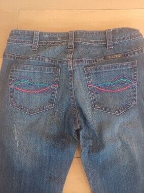 💜🐴💗💙💚COWGIRL TUFF PURPLE PINK BLUE TEAL BOOTCUT JEANS 29x35